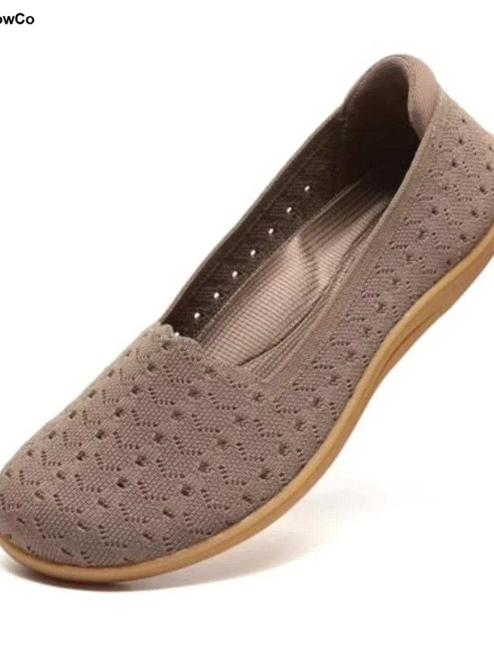 Wide Toe Box Ballet Flats Women's Knit Walking Shoes